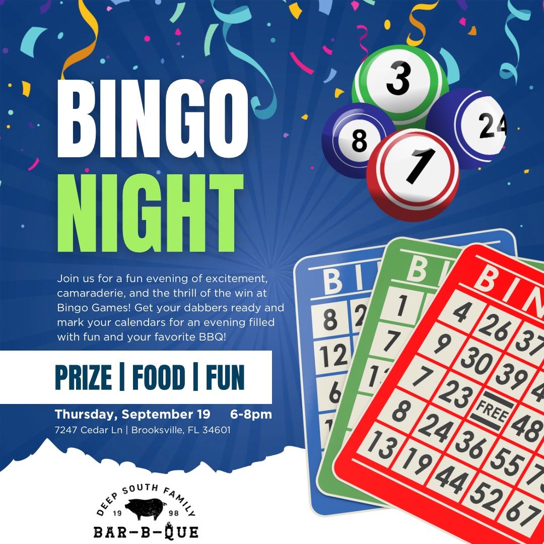 BINGO NIGHT + BBQ! 