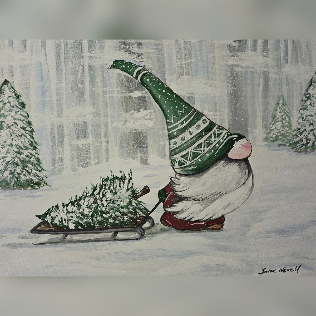 Christmas Tree Gnome, Paint-N-Sip!