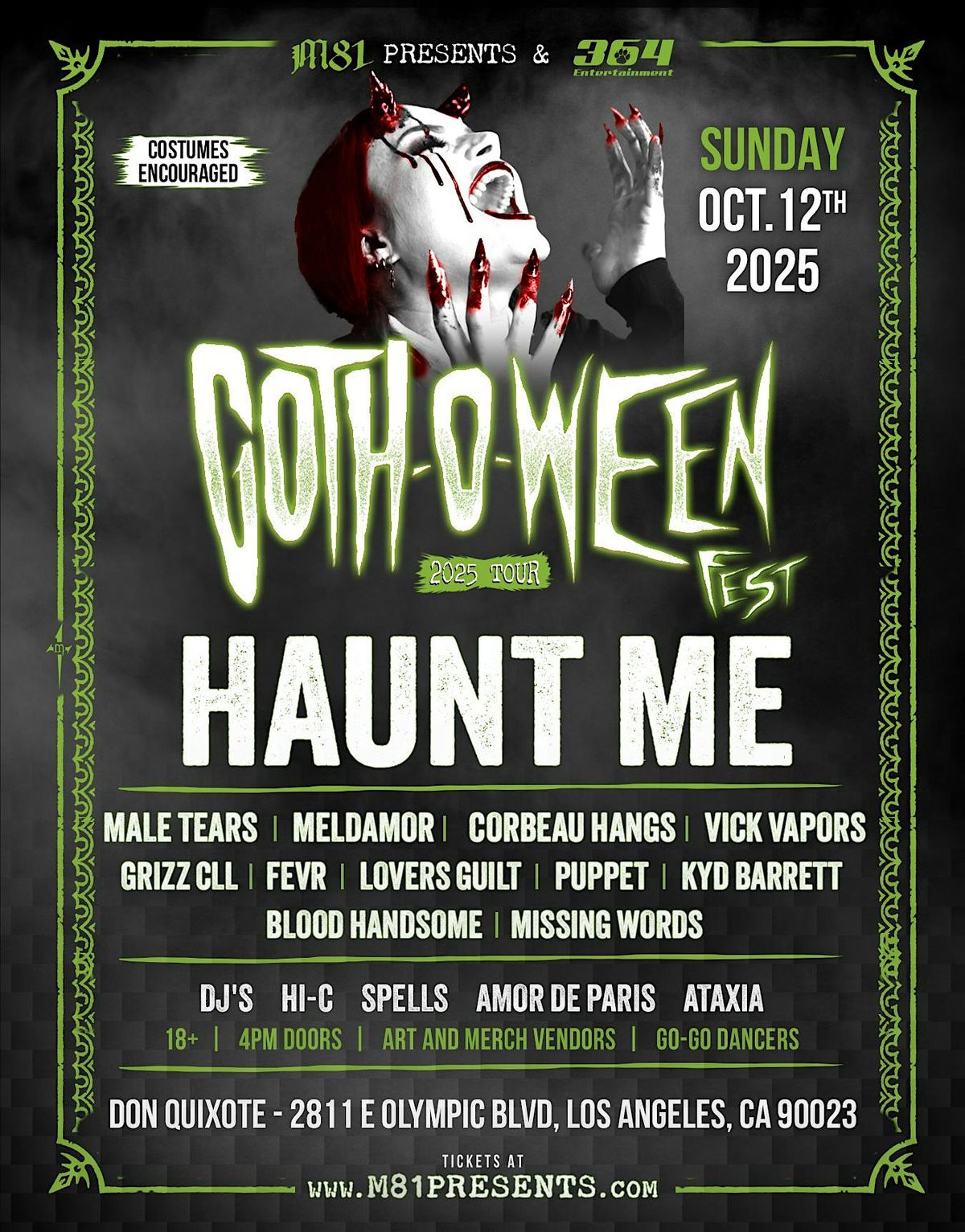GOTH O WEEN FEST 2025 TOUR- LOS ANGELES