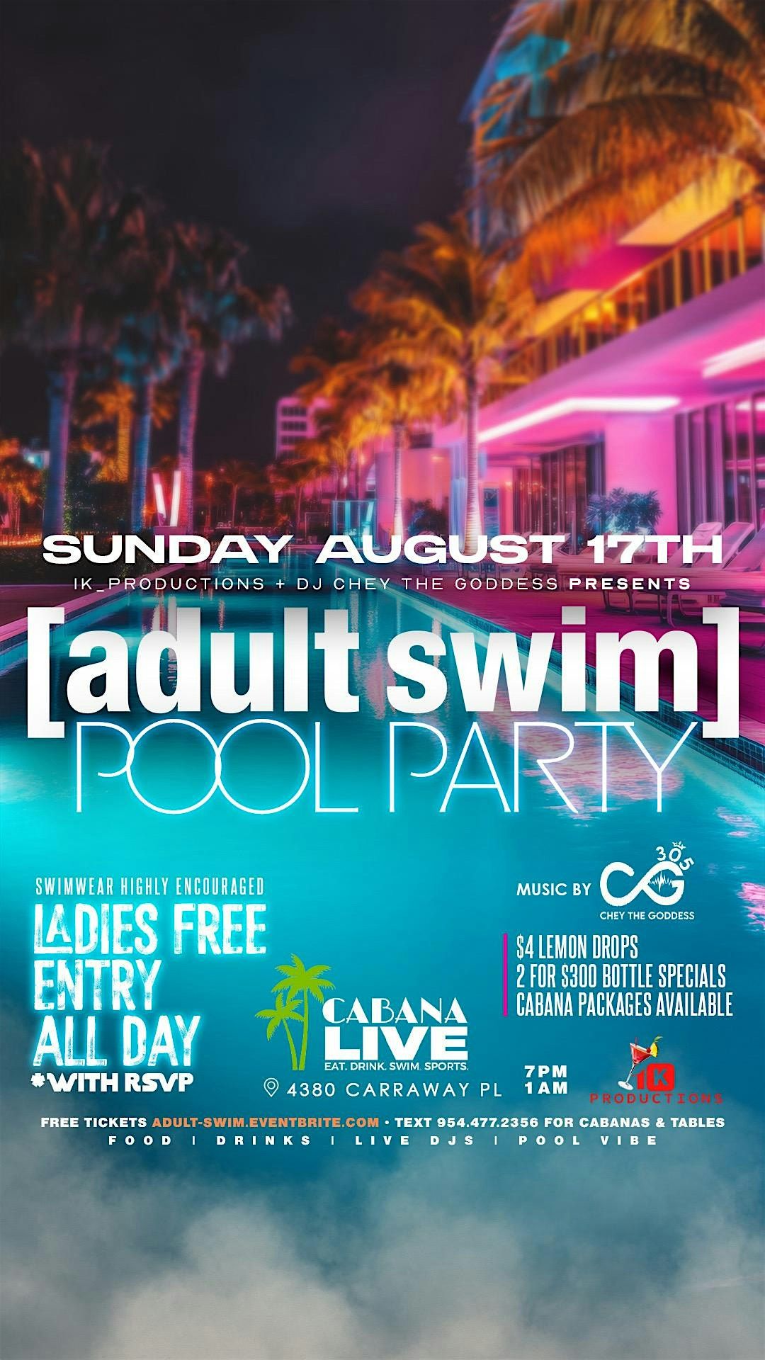 Adult Swim Night Time Pool Party