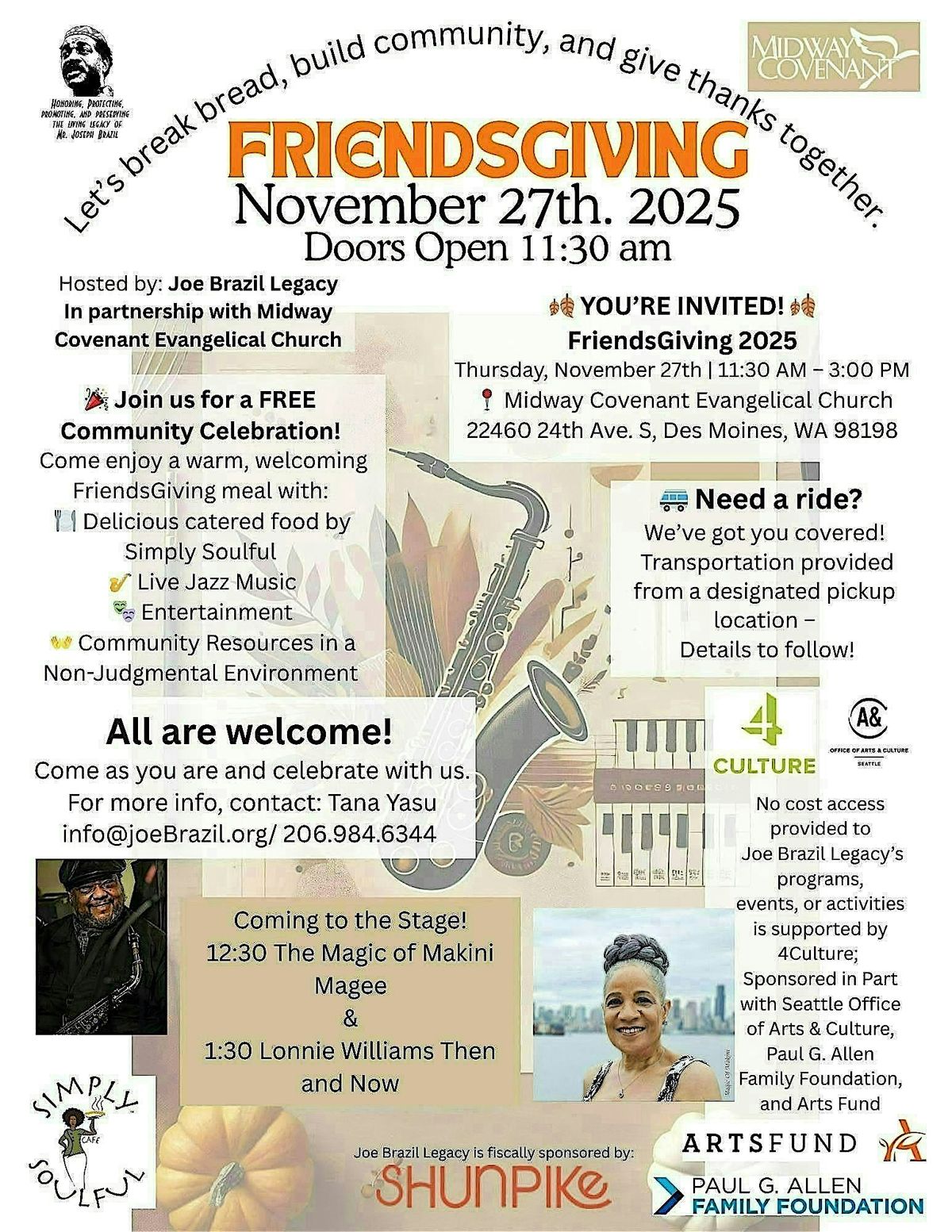 Joe Brazil Legacy "FriendsGiving" Community Gathering 2025!