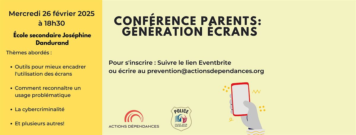 Conf\u00e9rence parents: G\u00e9n\u00e9ration \u00e9crans