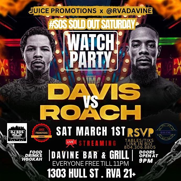 #SOS Biggest Watch Party Sold Out Saturday Live At Davin Bar & Grill