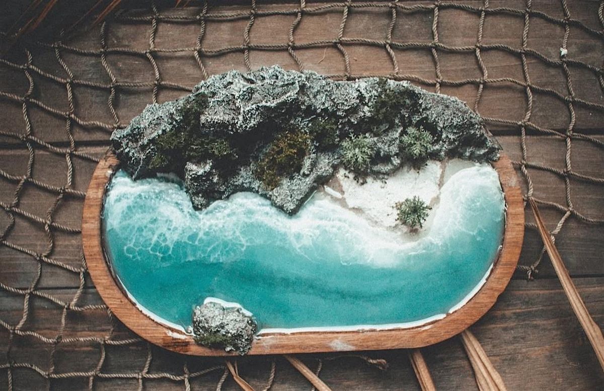 Resin Beach Oval Trays