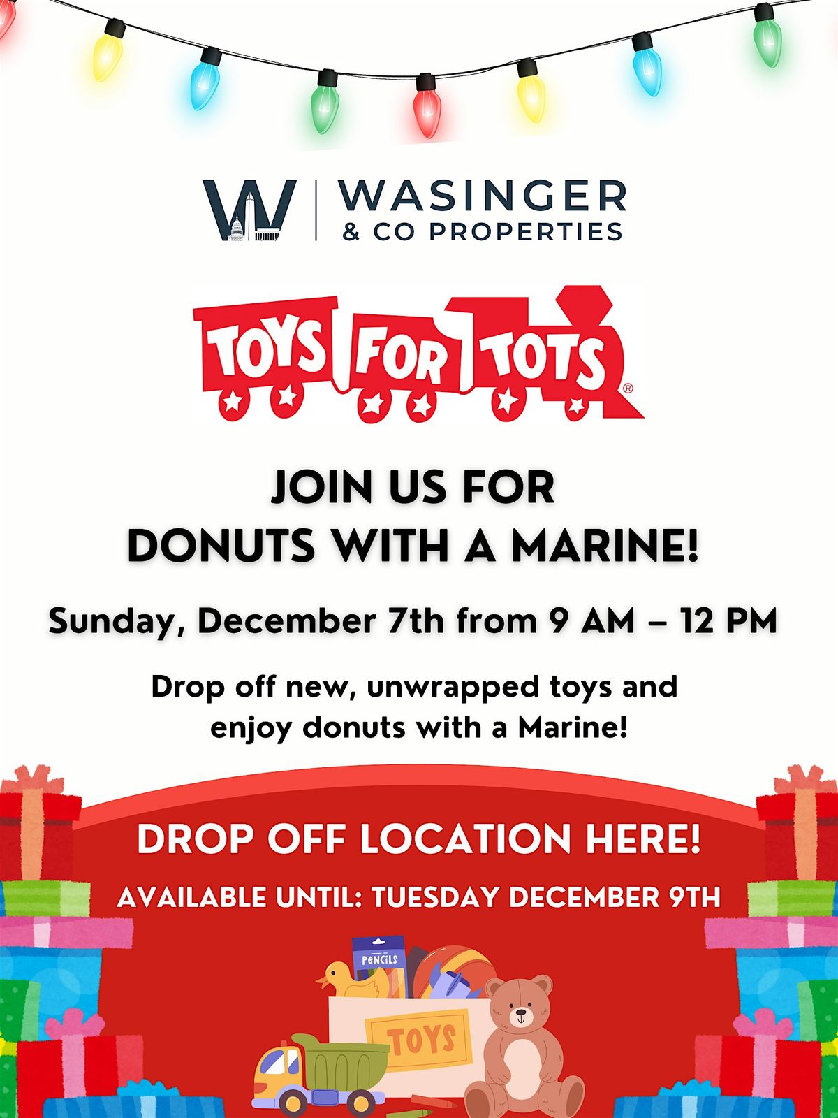 Toys For Tots Donation & Donuts with a Marine