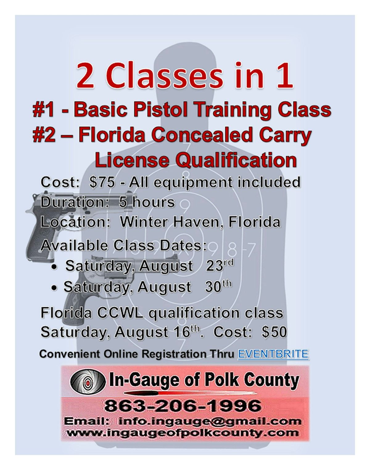 Basic Handgun Training: A class that trains you to defend your life