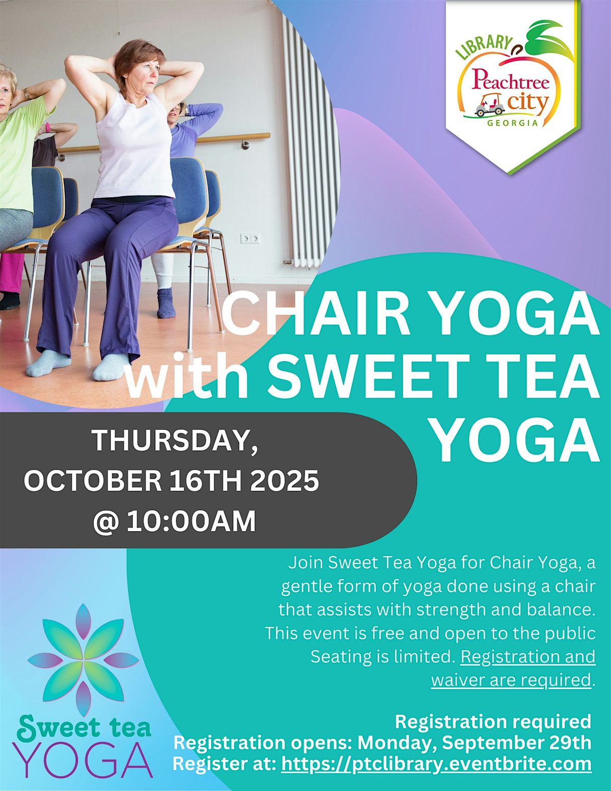 Chair Yoga with Sweet Tea  Yoga - October 2025