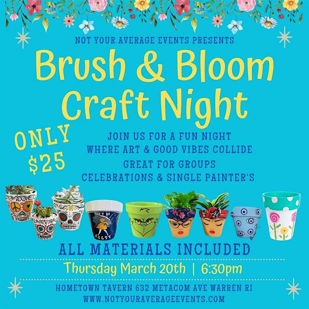 Brush & Bloom Paint Night at Hometown Tavern in Warren RI