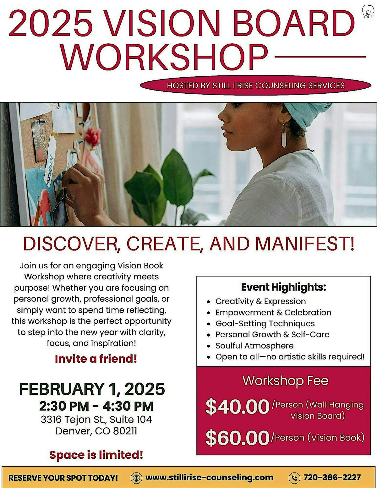 Building Vision Events 2025 Vision Board Workshop: Hosted by Still I Rise Counseling Services ...