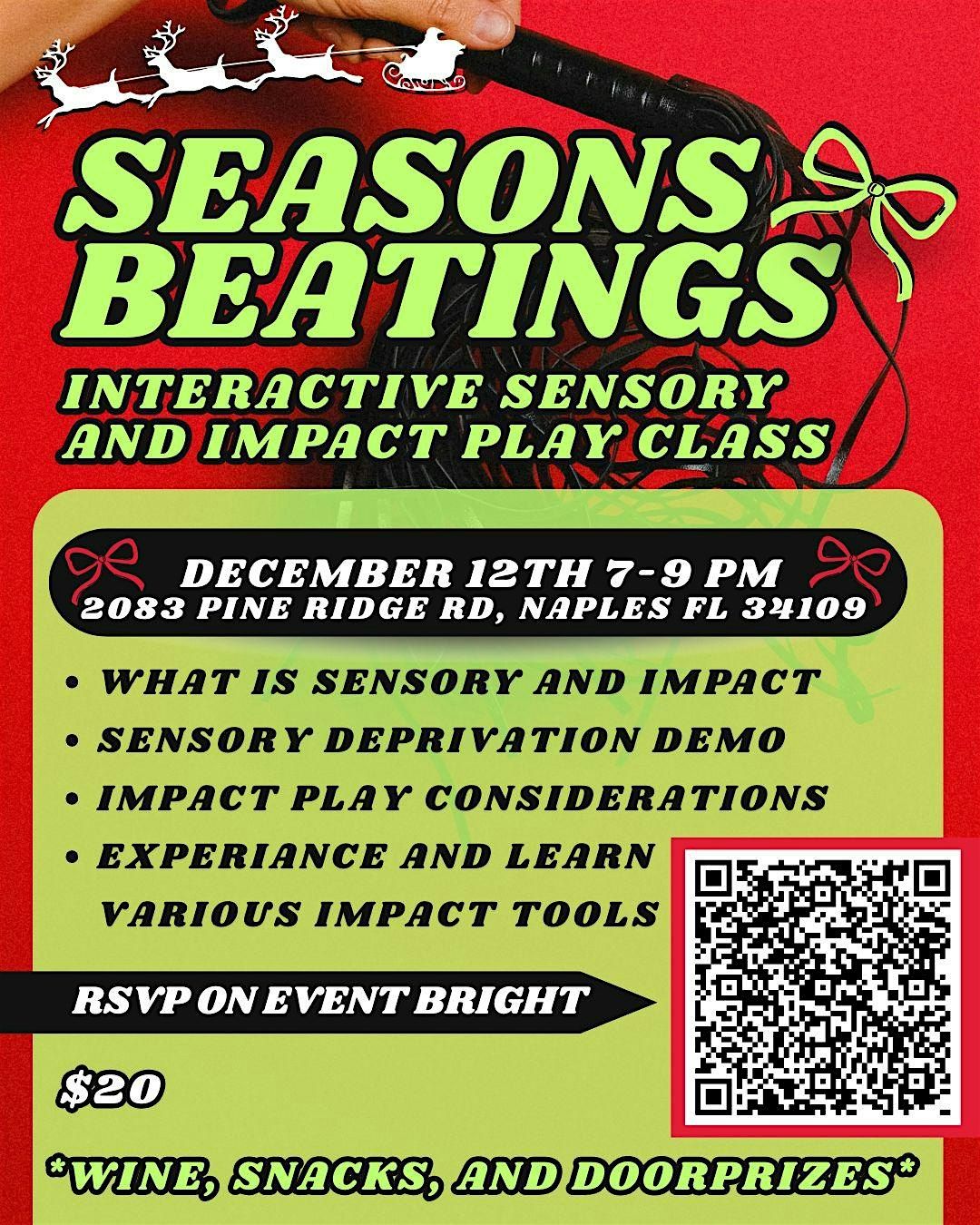 SEASONS BEATINGS: Interactive sensory and impact play class
