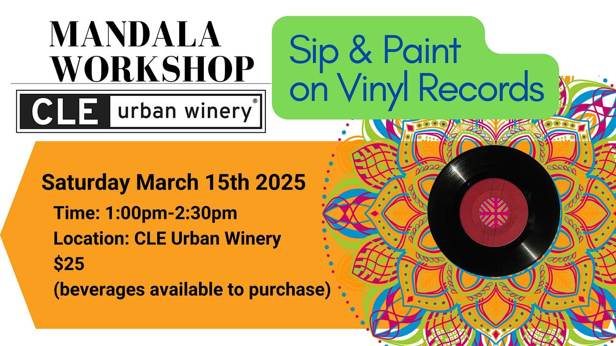 Sip & Paint Mandala Designs on Vinyl Records