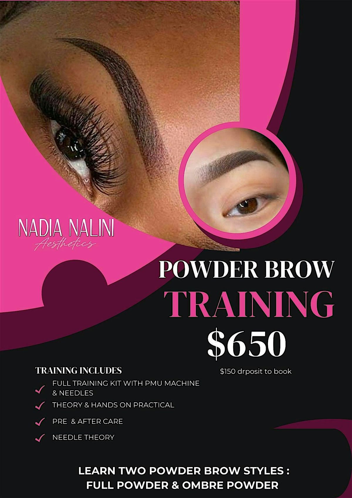 PMU POWDER BROW TRAINING $650