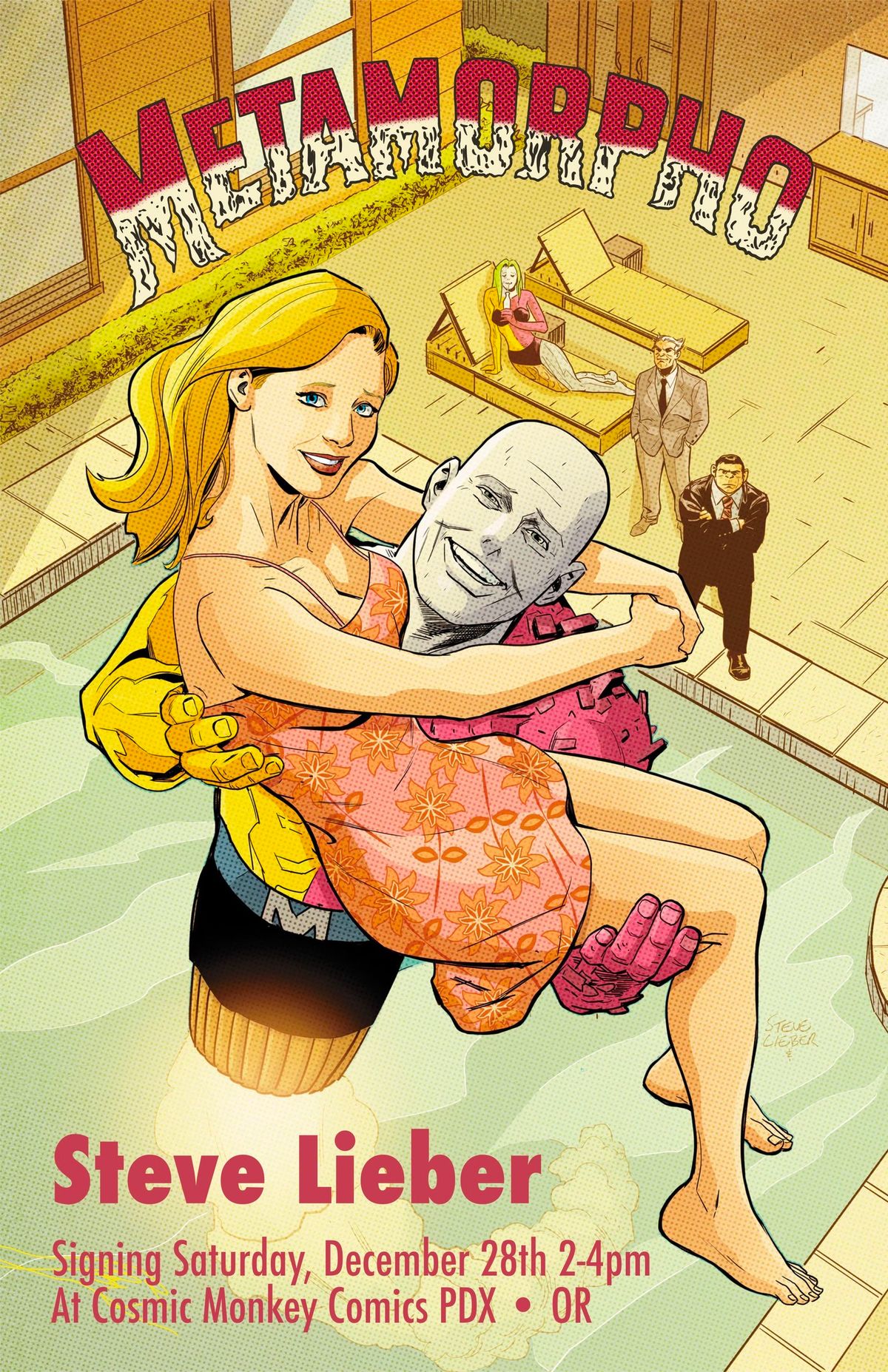 Metamorpho The Element Man signing with Stene Lieber at Cosmic Monkey Comics