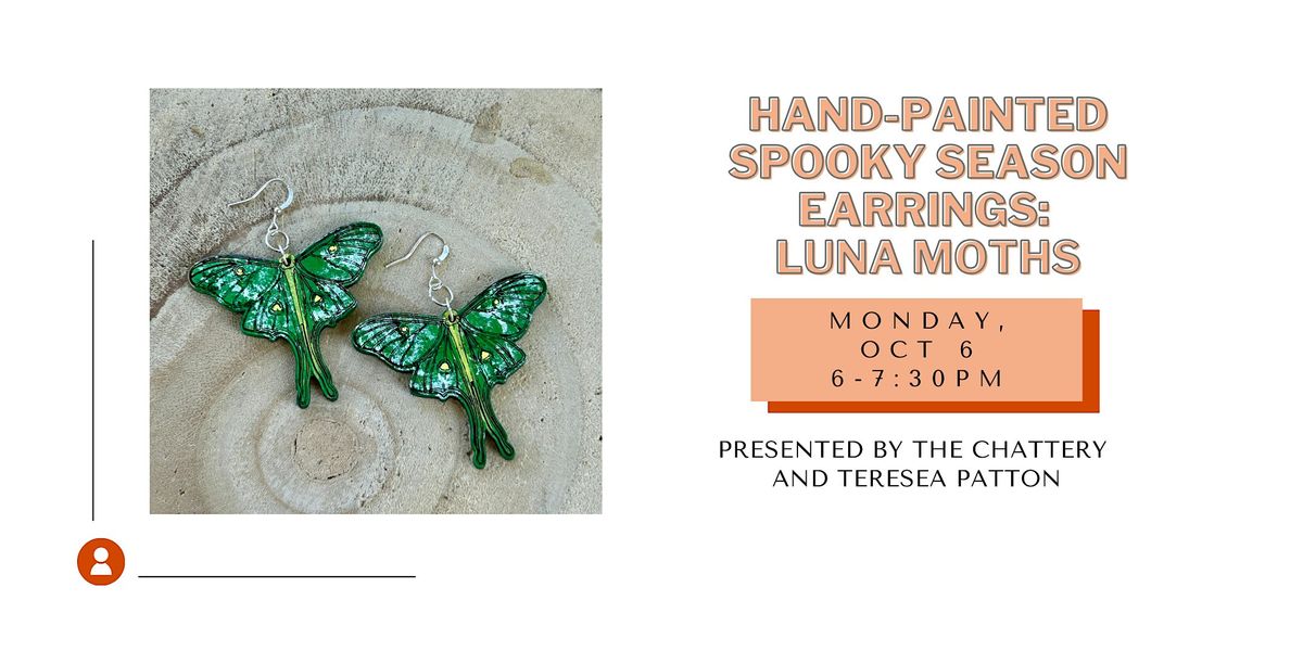 Hand-Painted Spooky Season Earrings: Luna Moths