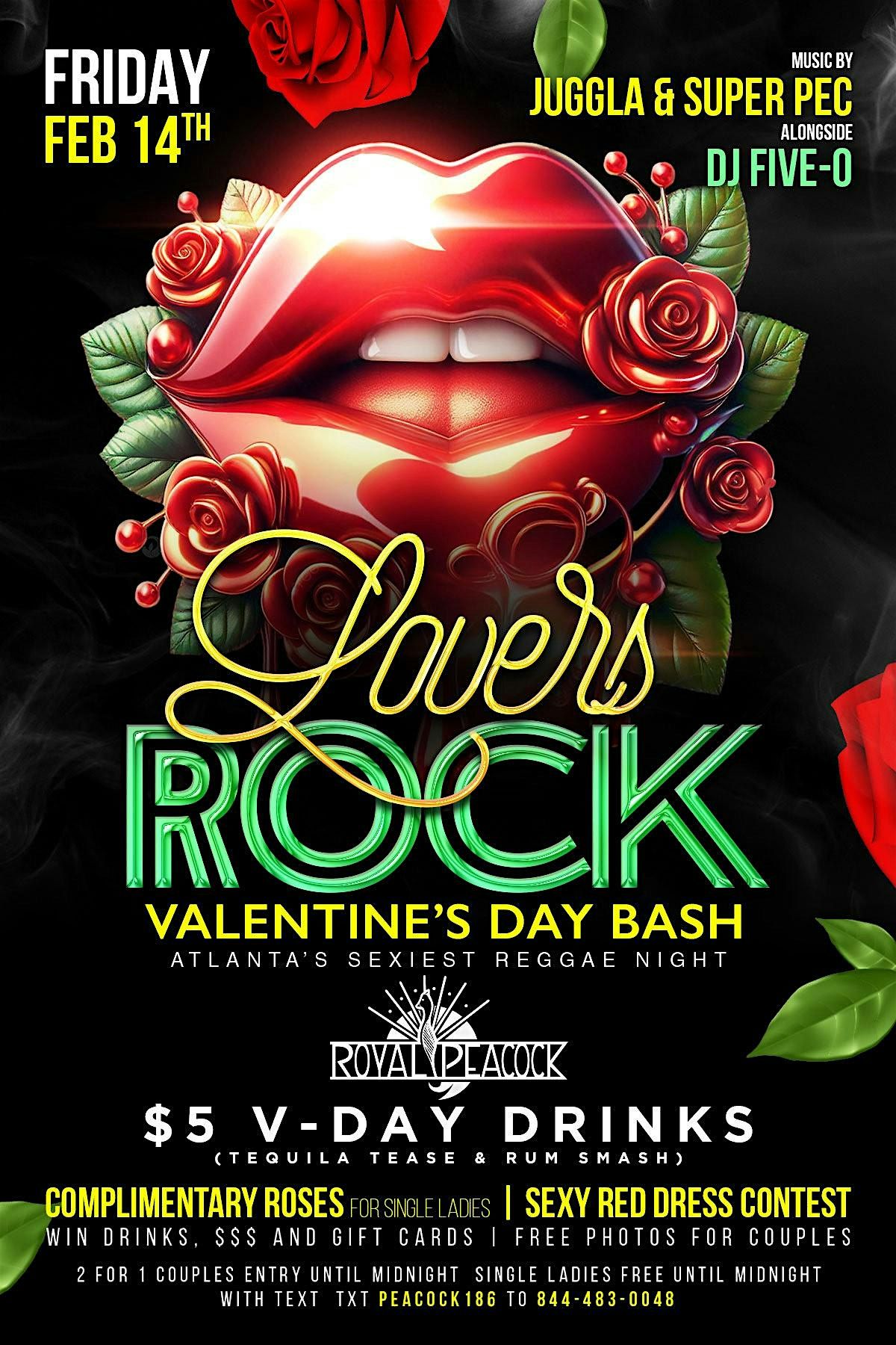 Valentine's Day Bash @ THE ROYAL PEACOCK | ATL's Sexiest Reggae Night