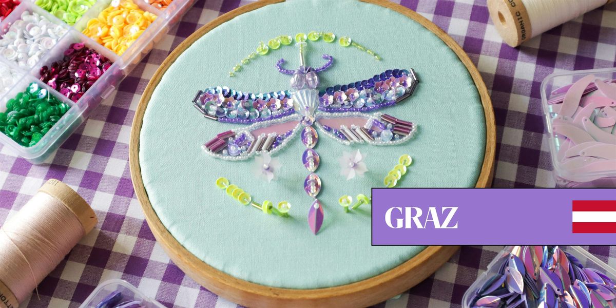 The Iridescent Dragonfly: Beads and Sequins Embroidery in Graz