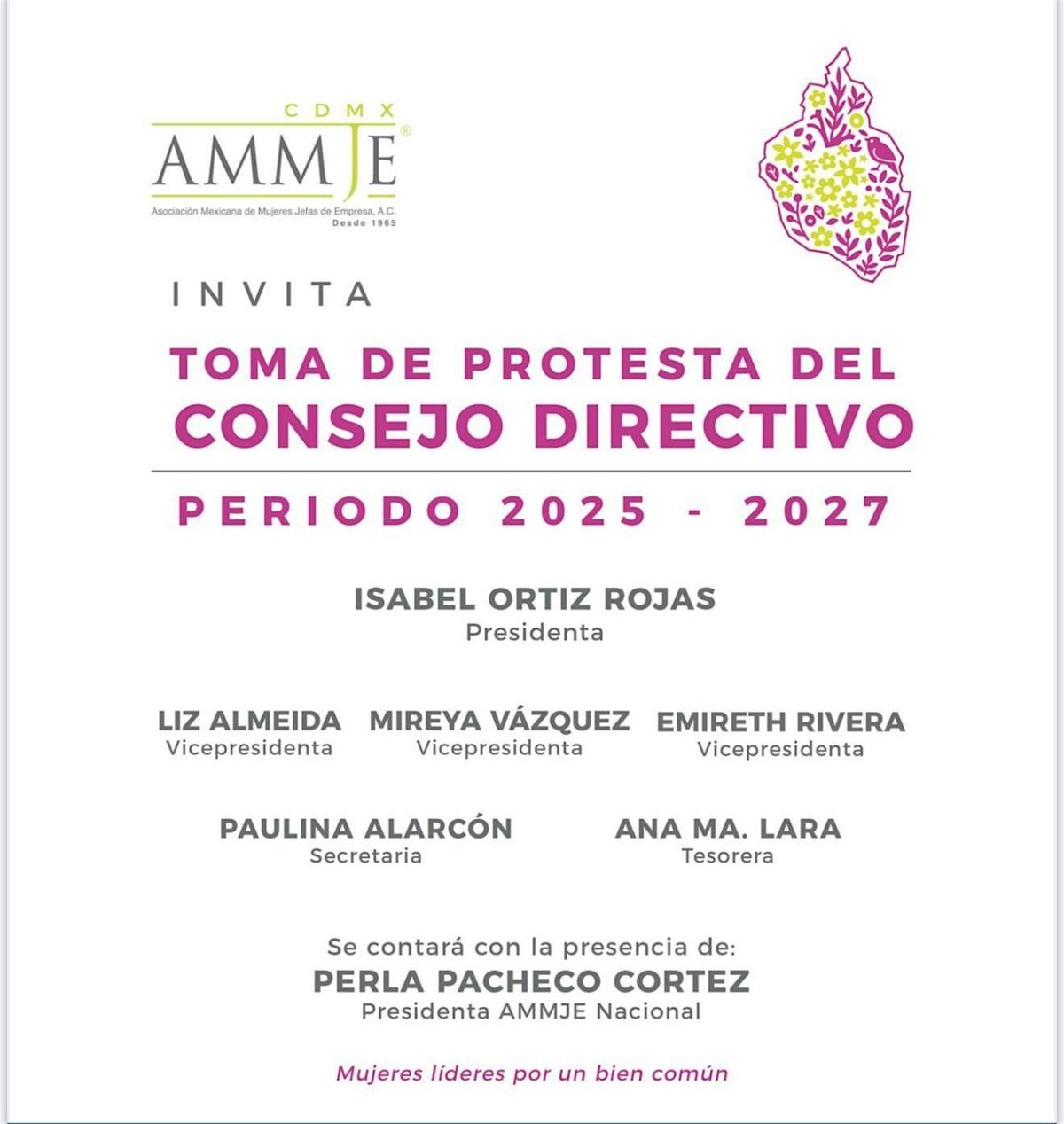Toma de protesta del Consejo Directivo AMMJE CDMX