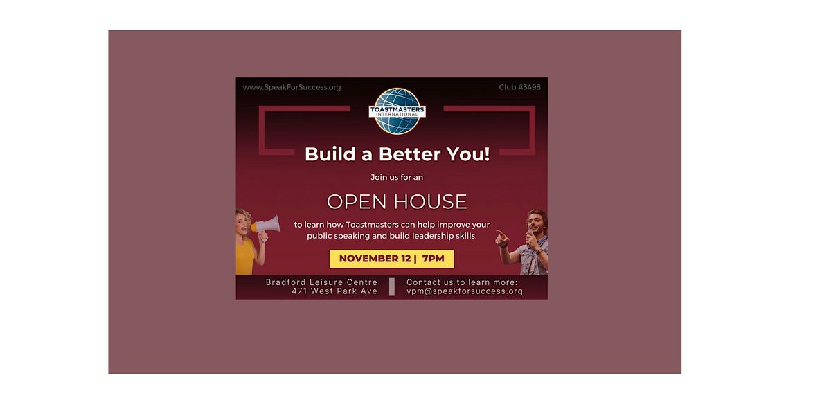 Bradford Toastmasters Open House (Speak for Success)