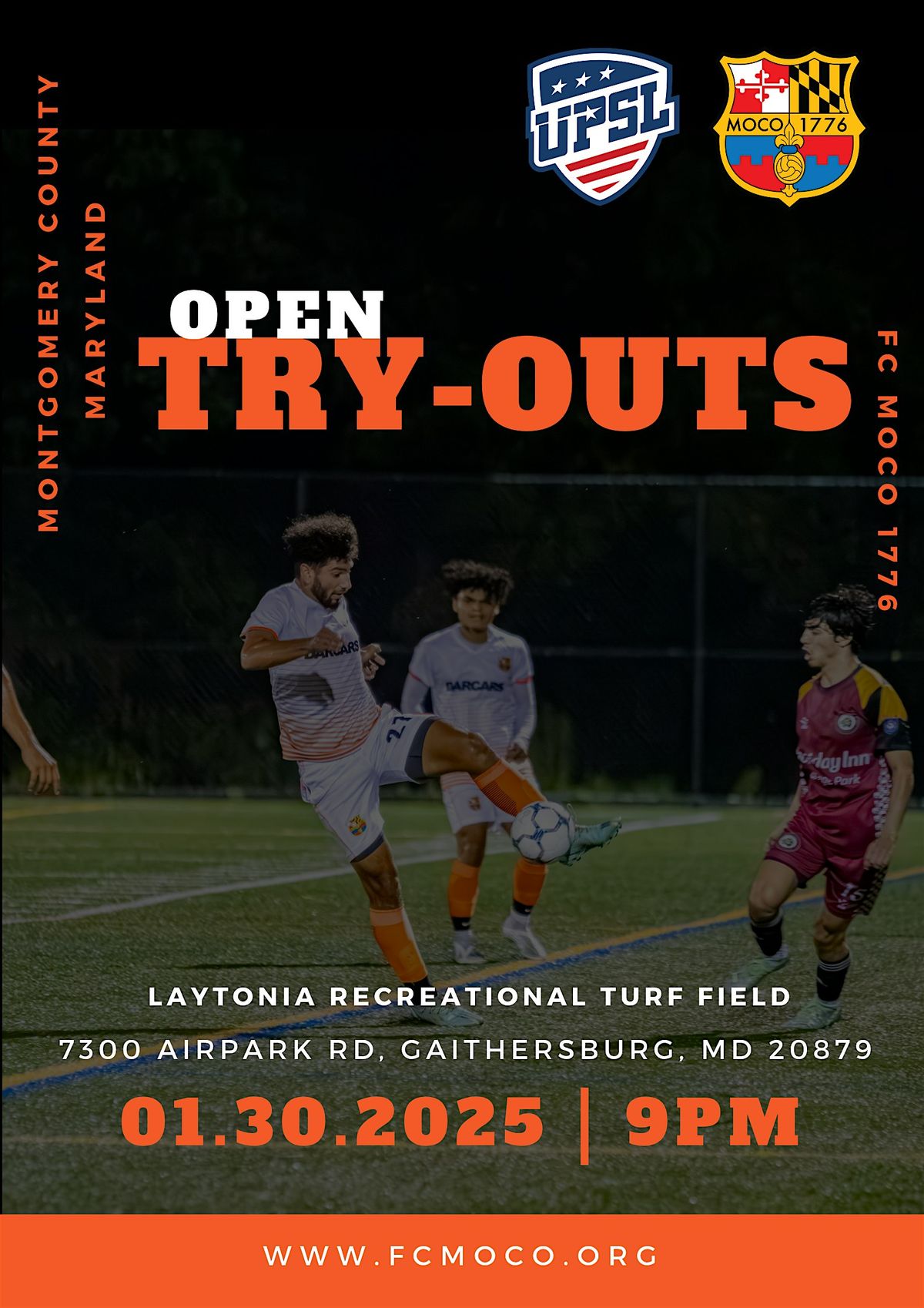 UPSL MEN'S Tryouts - FC MOCO 1776 - Premier & First Team Spring 2025