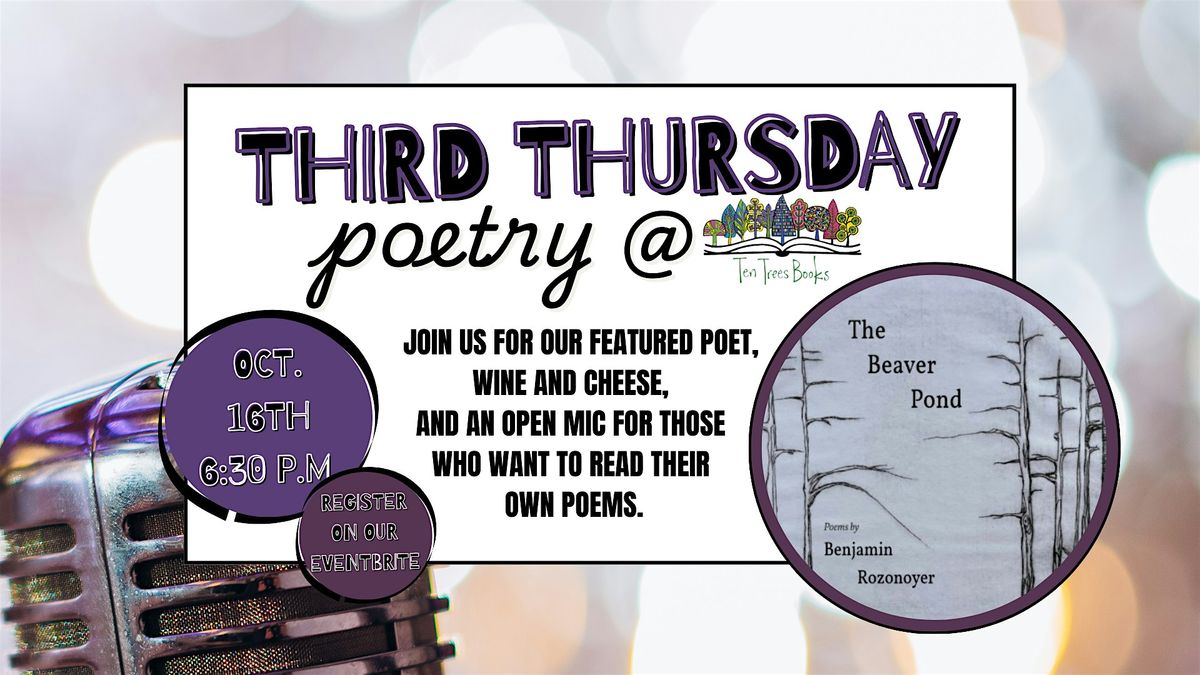 Third Thursday Poetry Night at Ten Trees Books in Natick