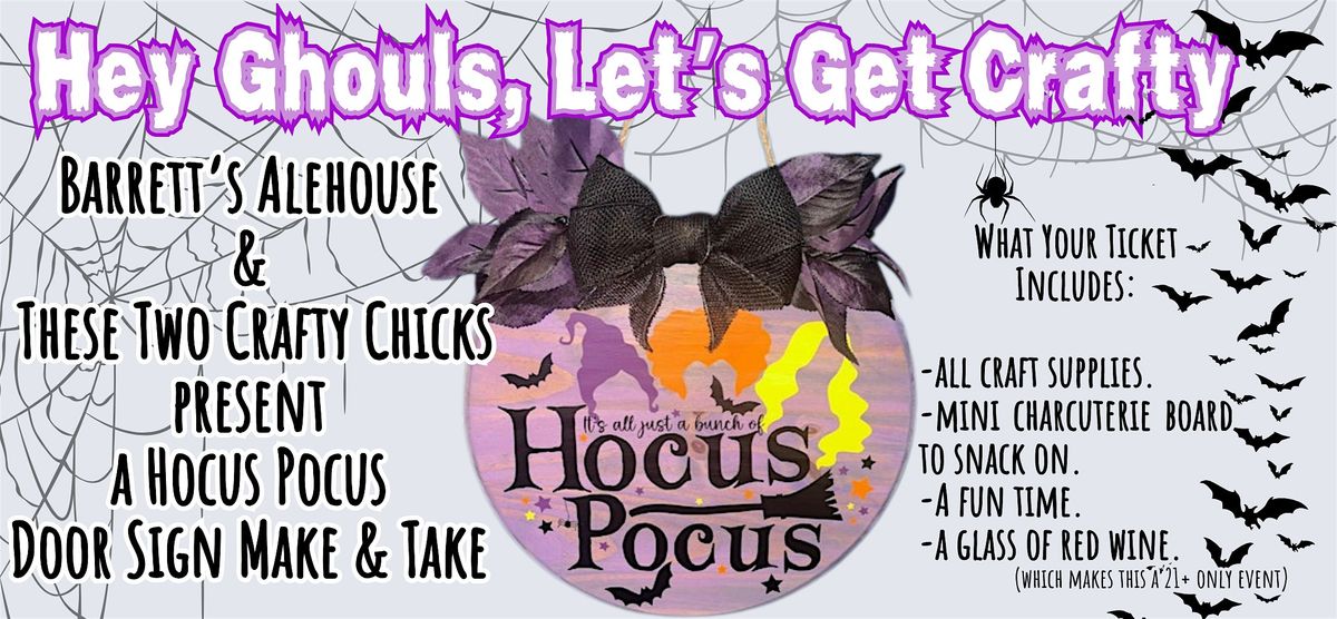 Hocus Pocus Door Sign Make & Take @ Barrett's Alehouse Fall River