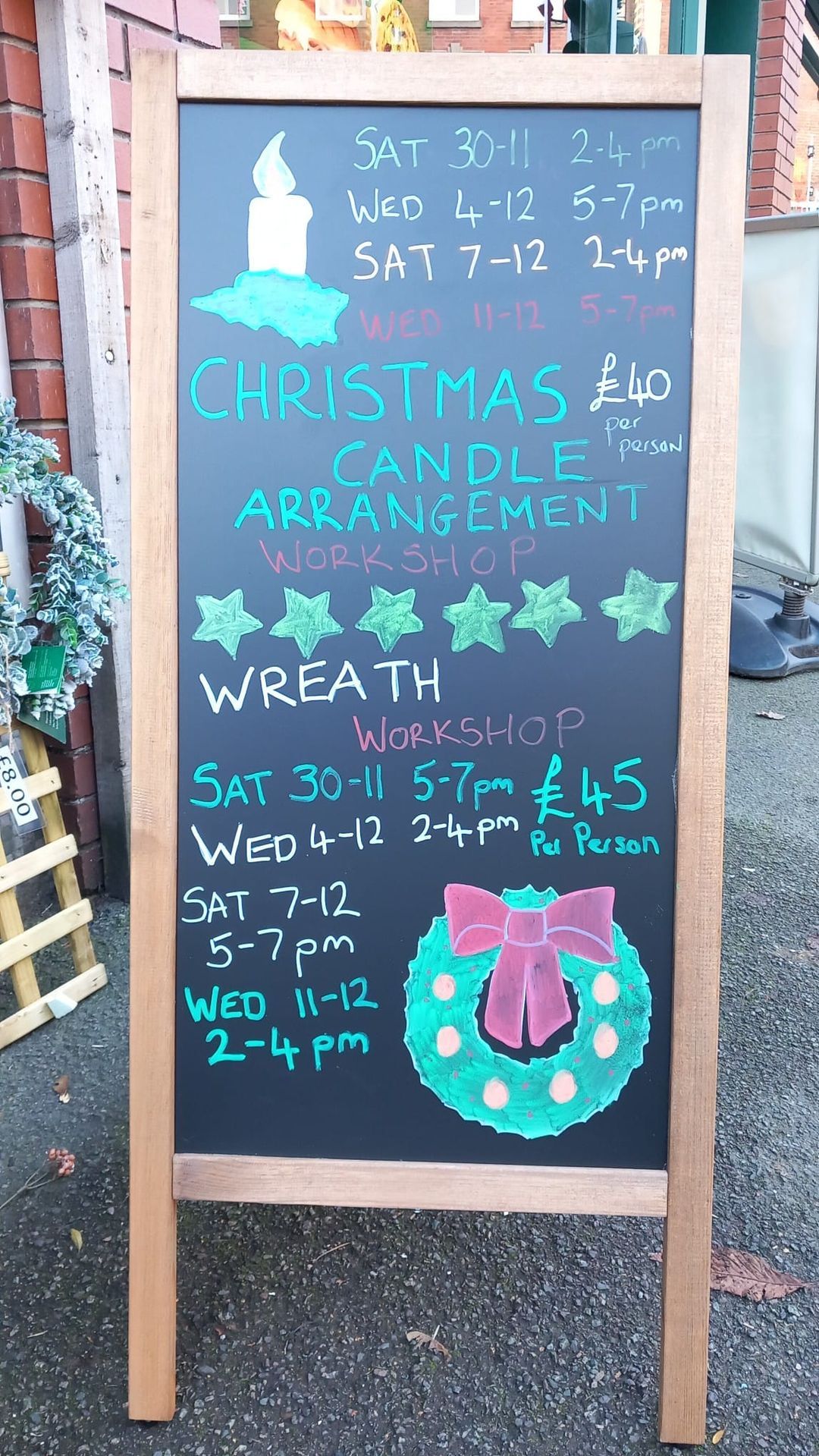 Christmas Candle Table Arrangement Workshops