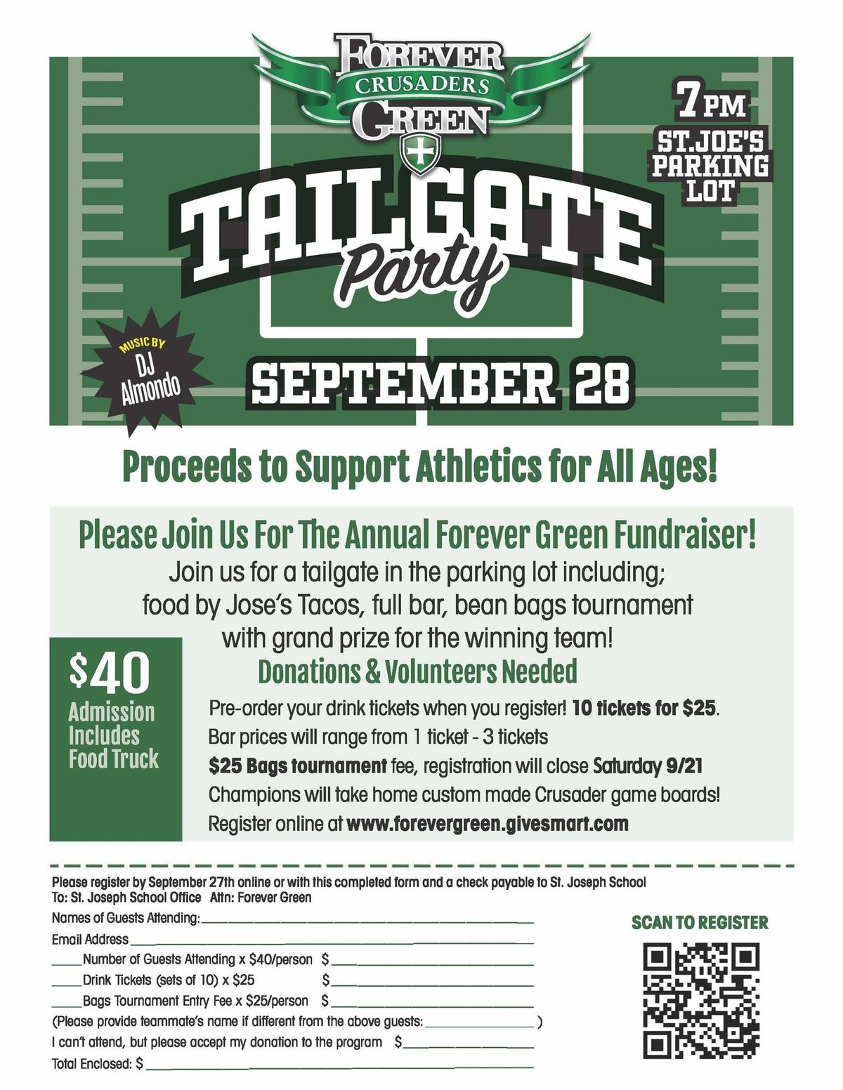 St. Joseph School Forever Green Tailgate Party