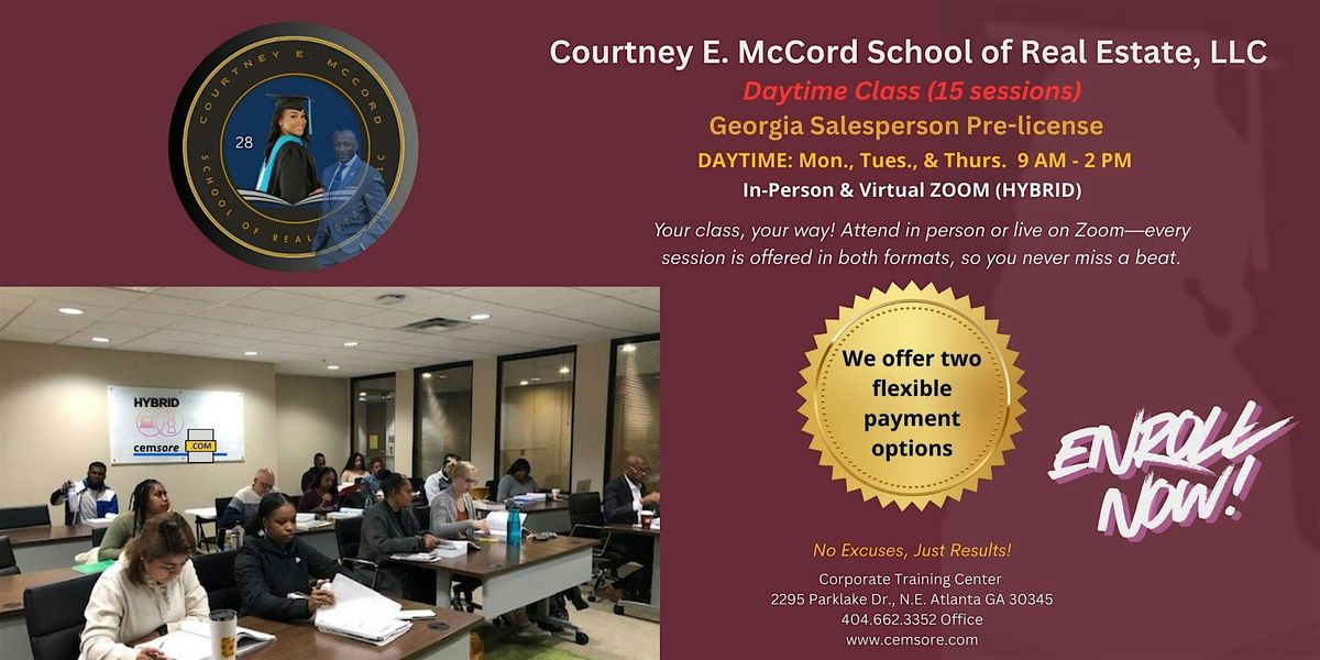 Daytime Pre-license Course  Secure Your Spot Today - Just $224.50!