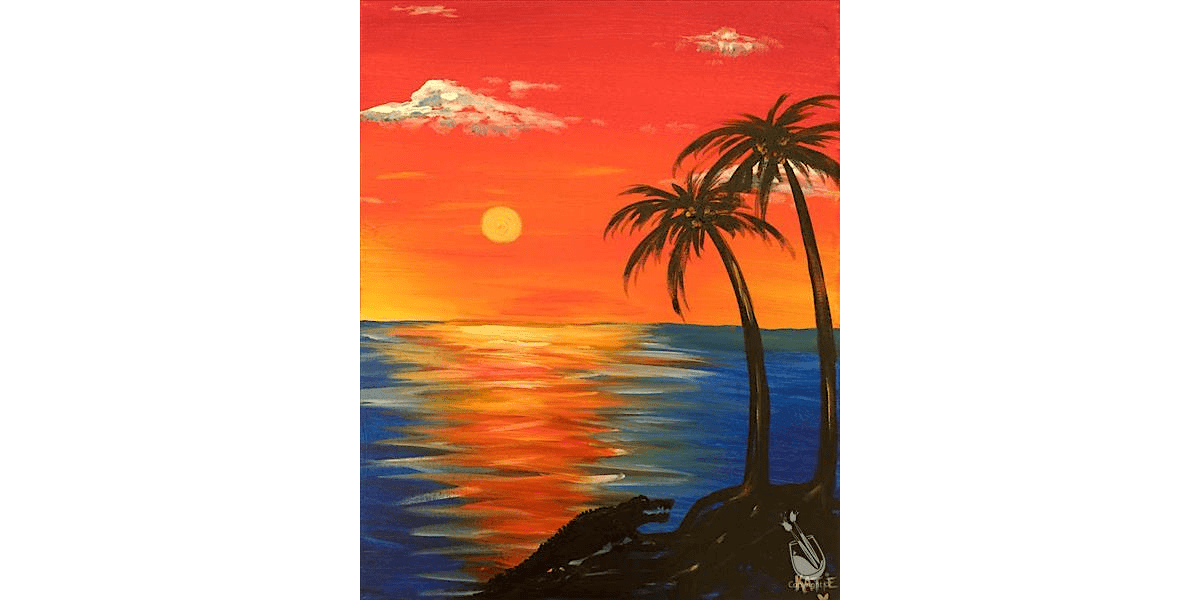 Blazing Tropical Sky - Paint and Sip in Houston | Classpop!\u2122