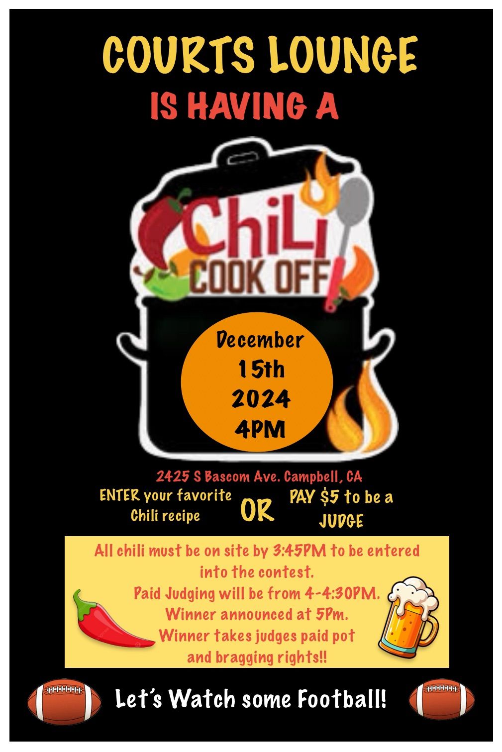 Chili Cook-Off and Football Game Viewing