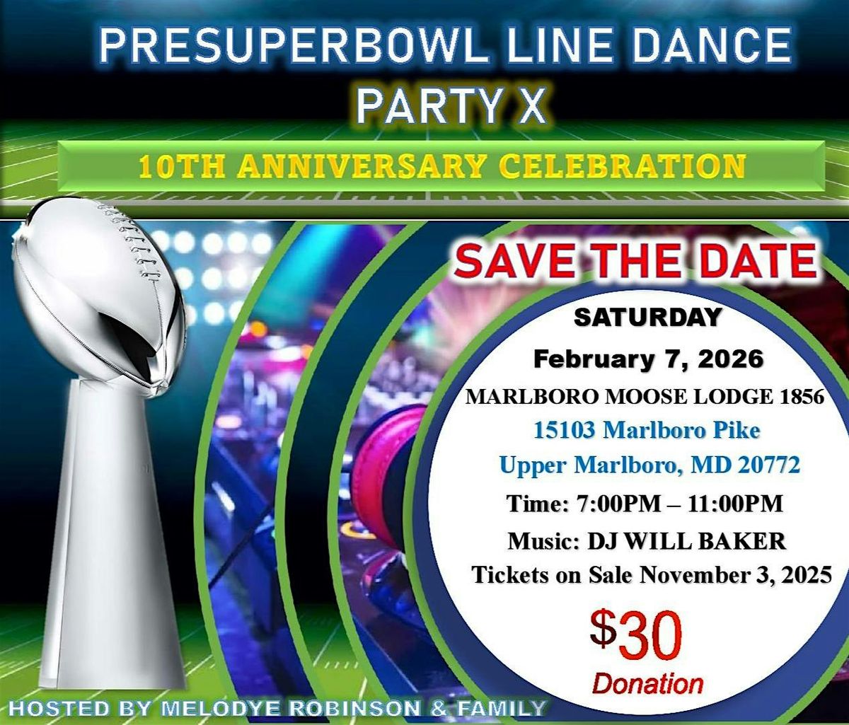 PRE-SUPERBOWL LINE DANCE PARTY X