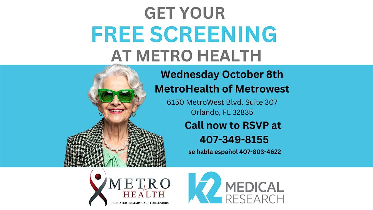 Free Memory Screenings for Seniors at Metro Health of MetroWest