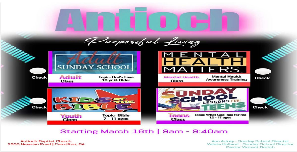 Antioch Purposeful Living Classes