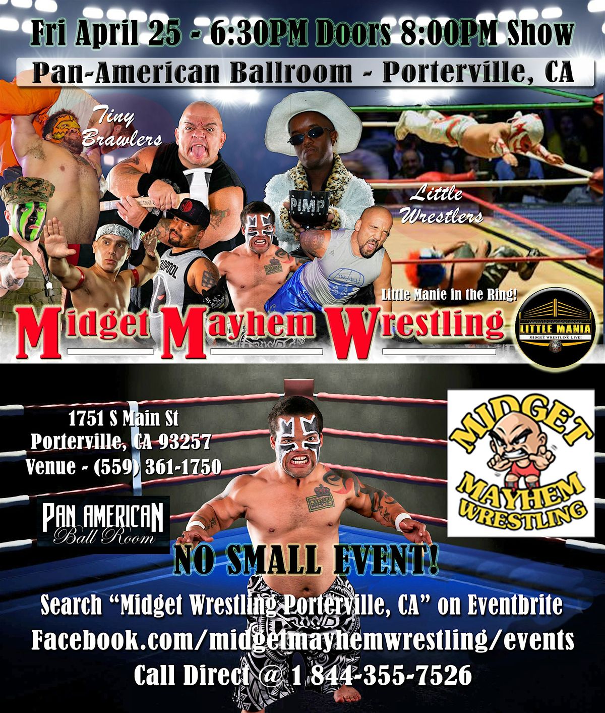 Midget Mayhem Wrestling Rips Through the Ring! Porterville CA 16+