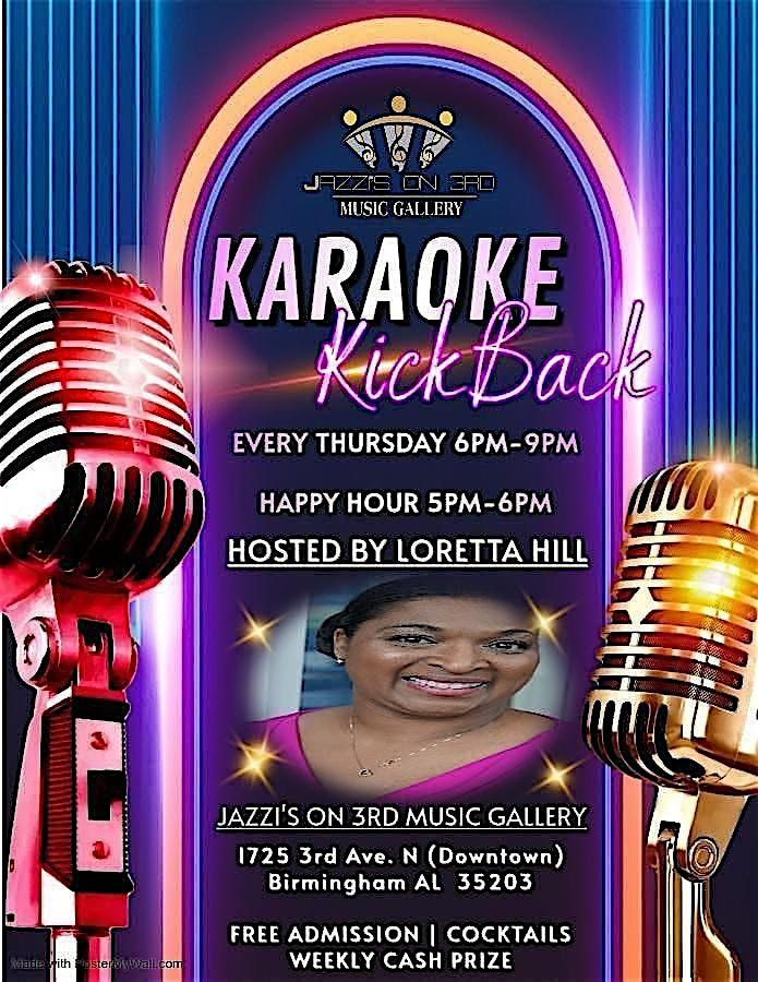 Join us every Thursday 5pm-9pm for Karaoke Kickback @ Jazzi's on 3rd