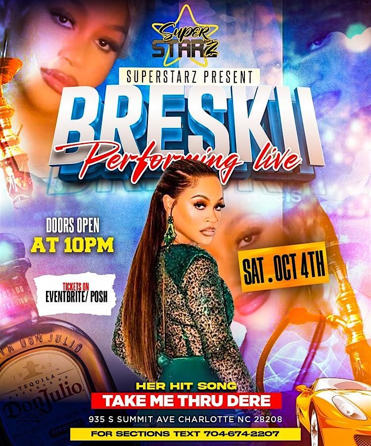 Saturday Oct 4th @Breskii Performing Live Text 704-674-2207 for tables