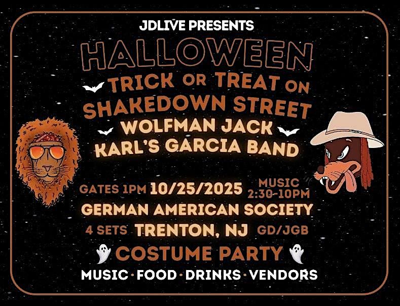 JDLive Halloween Trick or Treat on Shakedown St w Wolfman Jack & Karl\u2019s KGB