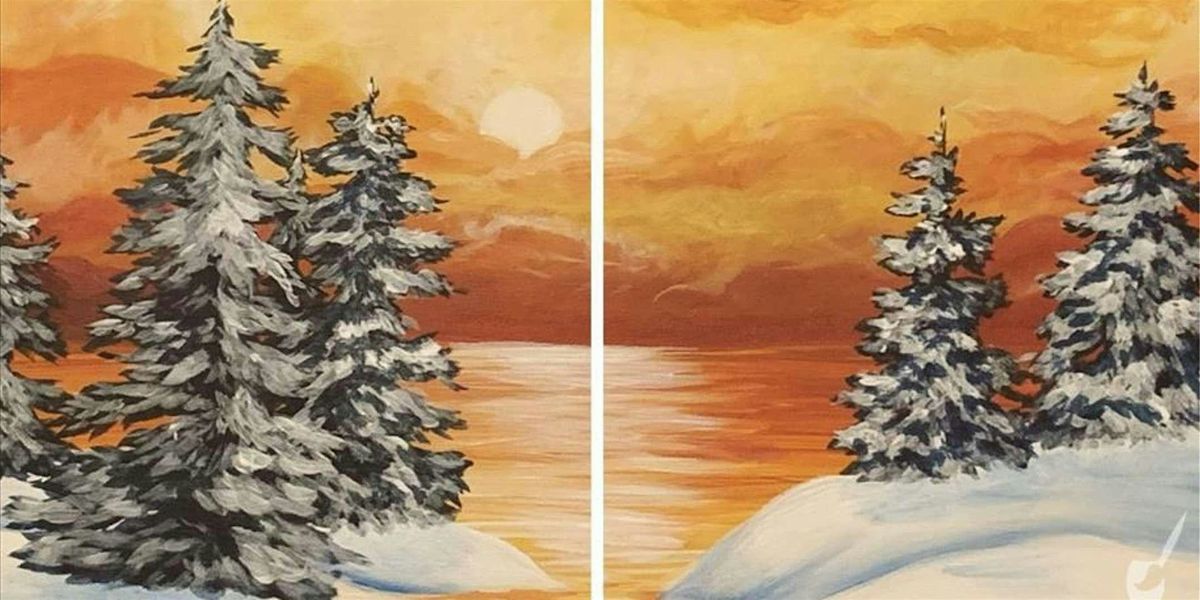 Duet Golden Winter Forest - Paint and Sip by Classpop!\u2122