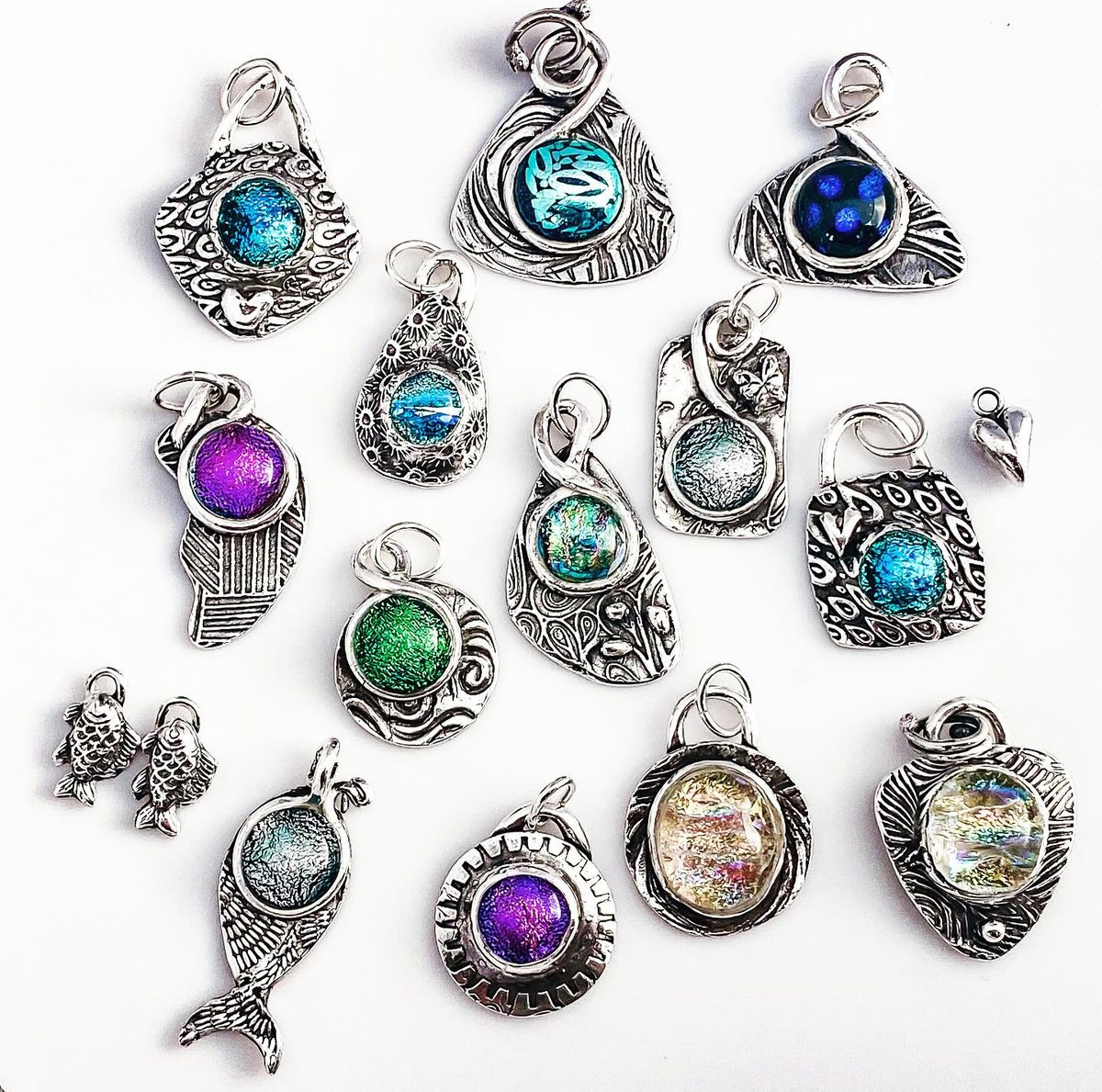 Dichroic Glass Pendant in Fine Silver Workshop | Ages 13-Adult