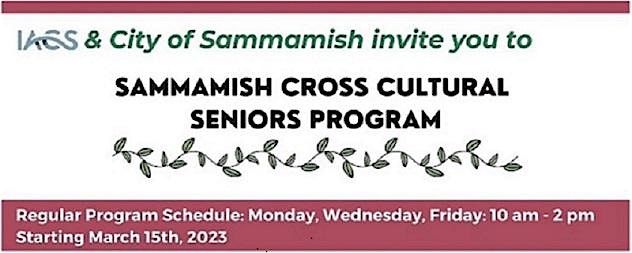 Sammamish Seniors Program- November, 2024