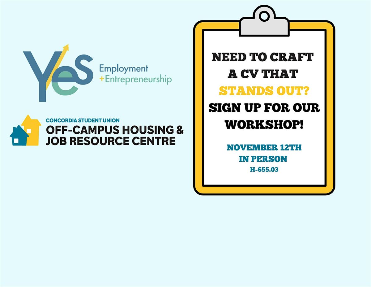 CV Writing Workshop with YES Employment + Entrepreneurship