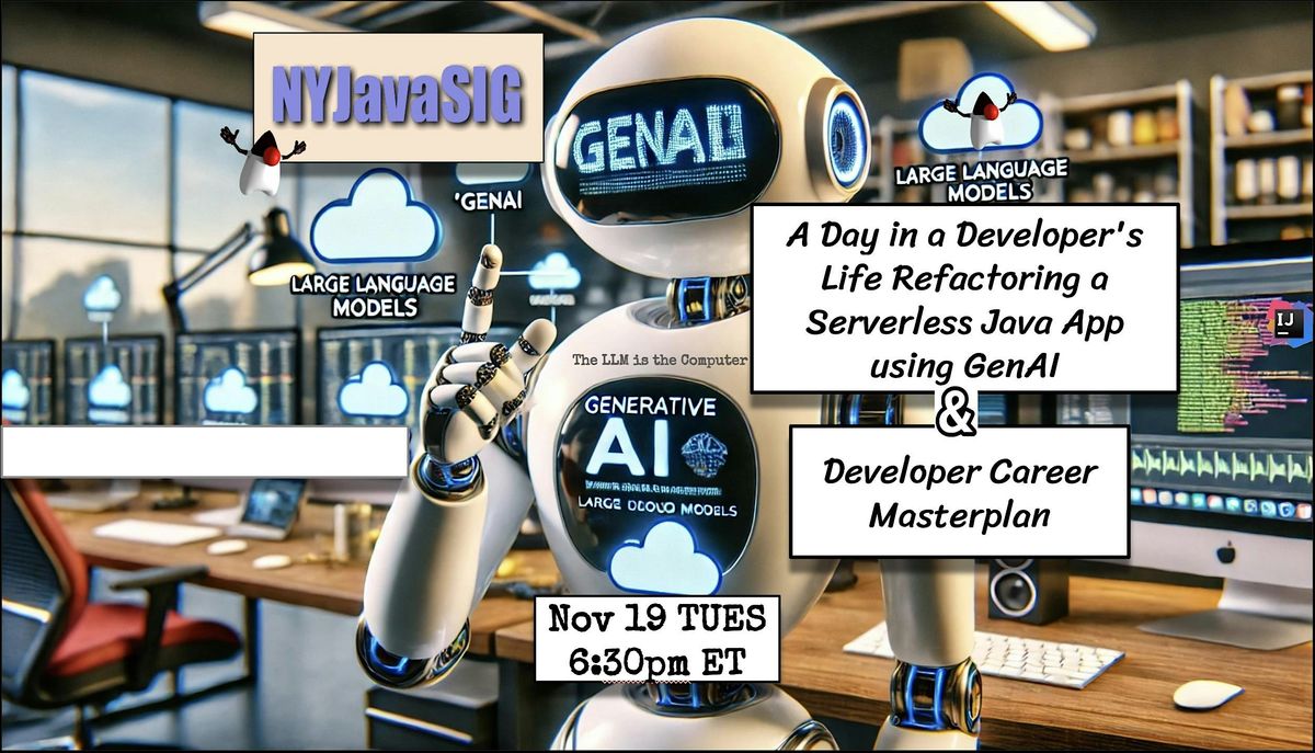 Two talks: "AI for Software Development" and "Developer Career Masterplan"