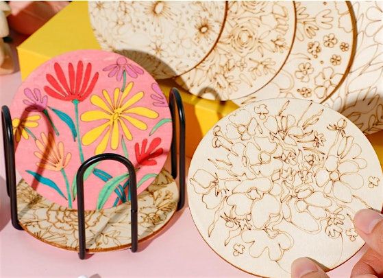 Paint & Wine: Your Own Wooden Coaster