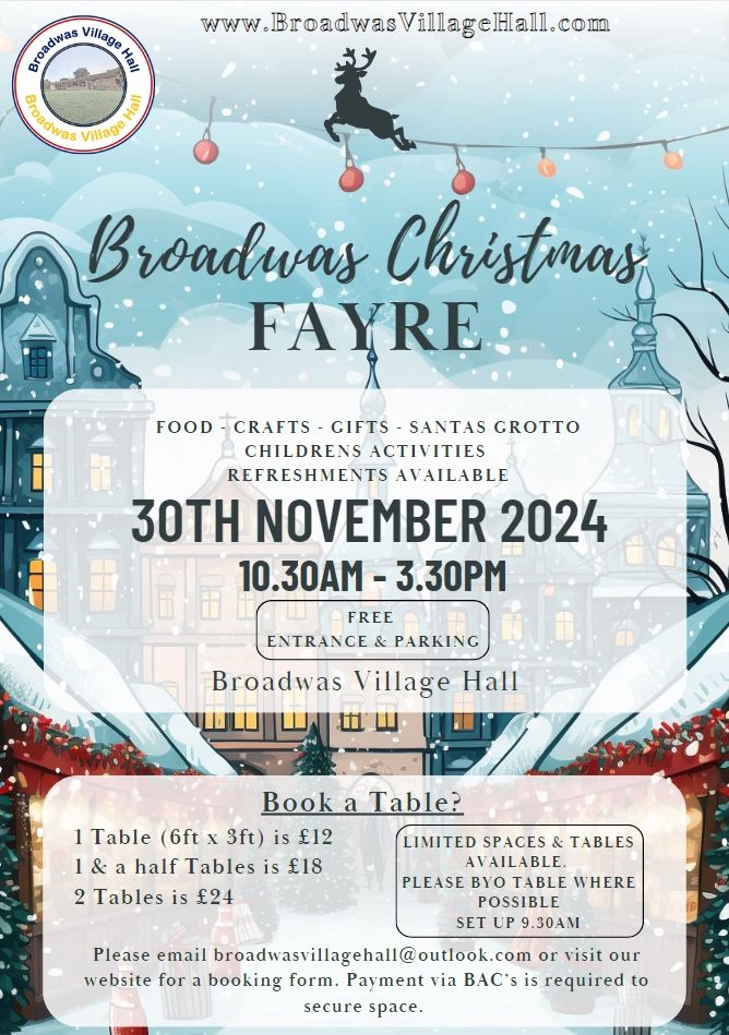 Broadwas Christmas Fayre & Santa's Grotto  2024