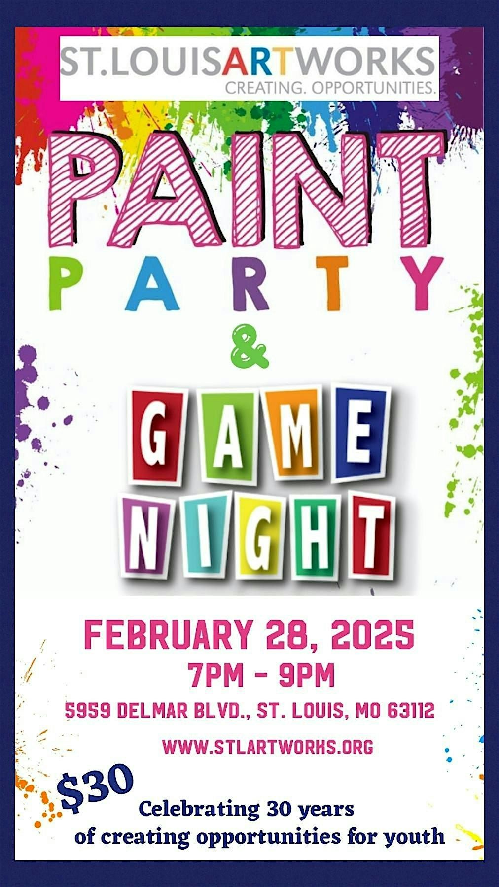 St. Louis ArtWorks Paint Party & Game Night