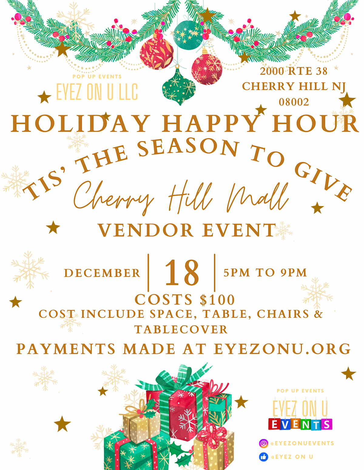 Holiday Happy Hour at Cherry Hill Mall (Tis' The Season)