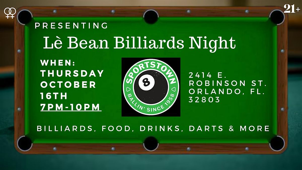 L\u00e8 Beans \u26a2 Billiards Night