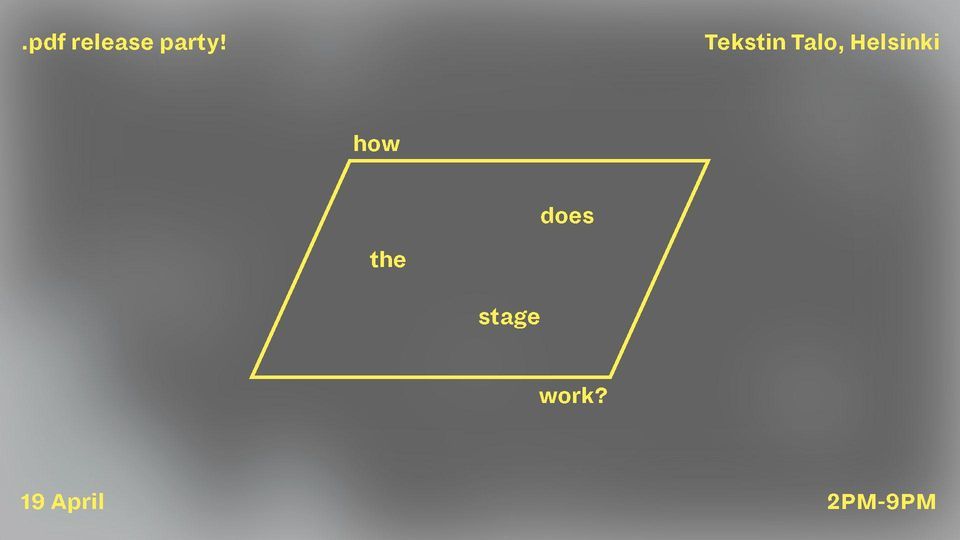 BOOK LAUNCH: How does the stage work?
