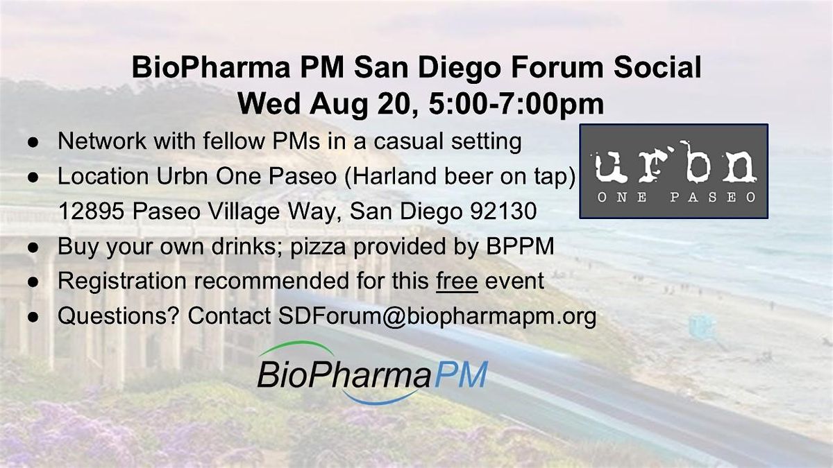 BioPharma PM San Diego Forum Social