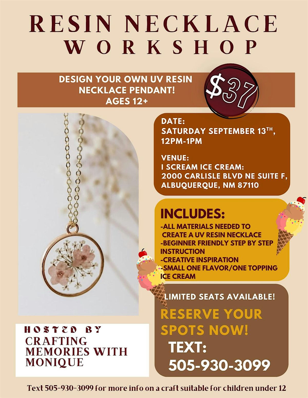 Resin Necklace Workshop